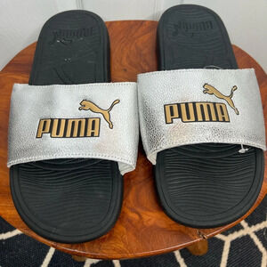 PUMA Cool Cat 2.0 Slide Sandals Black Unisex Mens Size 9 Casual Slip On